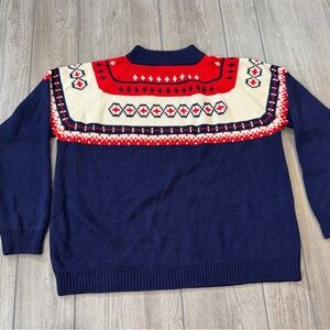 Towncraft Blue and Red Sweater Size L Vintage Ski Sweater